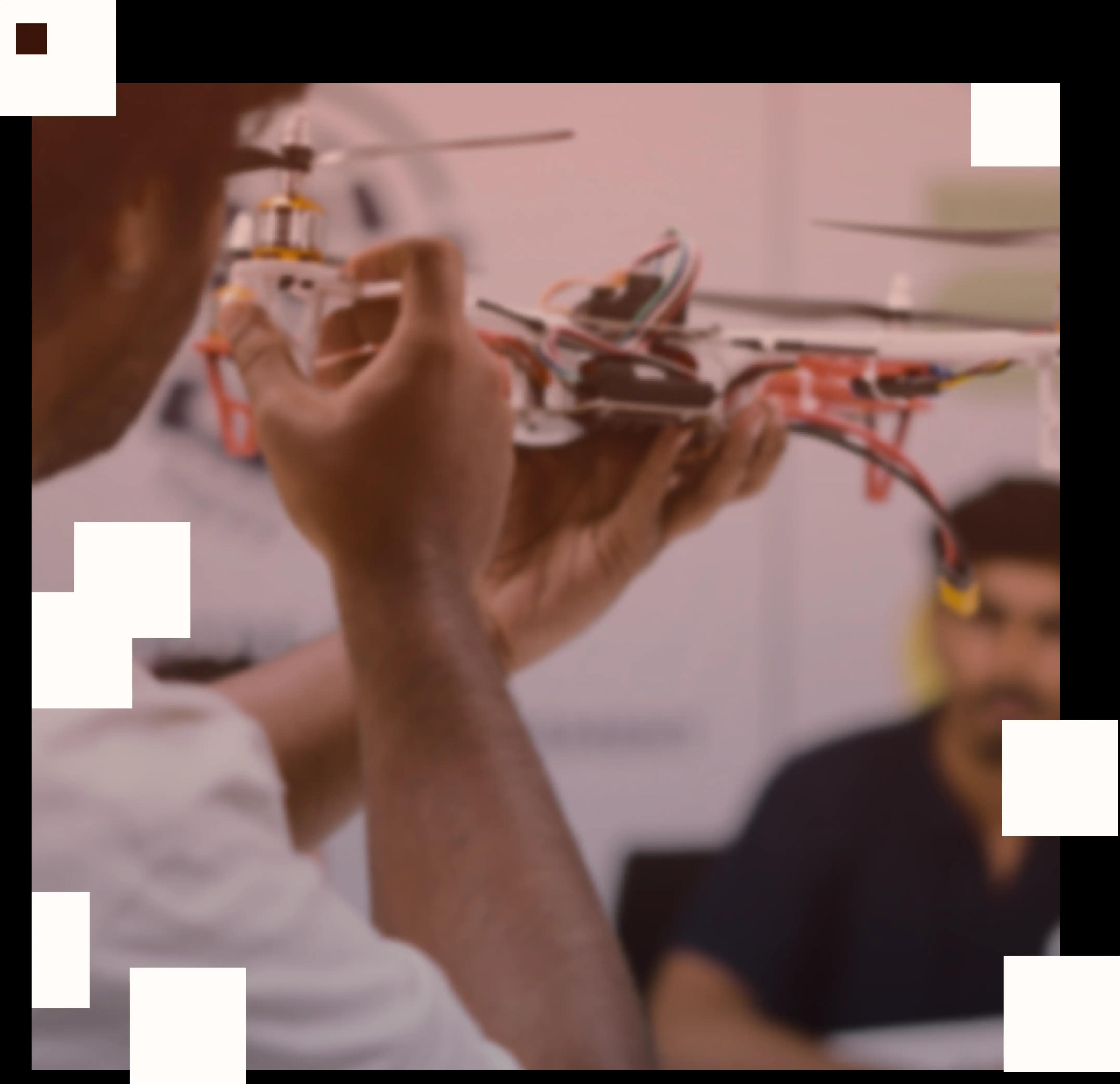 BuildX students testing a drone they built